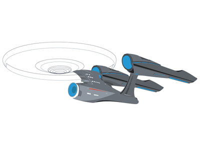 Enterprise in-progress christopher paul enterprise illustration perspective skecth spaceship star trek vector