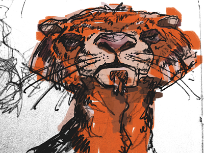 Richard Parker boobies christopher paul corel painter illustration life of pi line art painting tiger