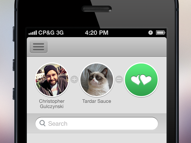 Its A Match christopher paul ios tinder tardar sauce grumpy cat iphone menu search boobies