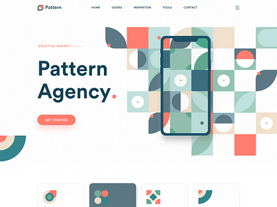 Pattern Agency Landing page app app design apple application design landingpage logo design logodesign minimal mobile ui uiux ux webdesign