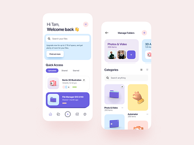 Atlas - File Manager iOS UI Kit 36daysoftype 3d design app design application atlas design designer fille illustration initials logo logo logo design ui ux