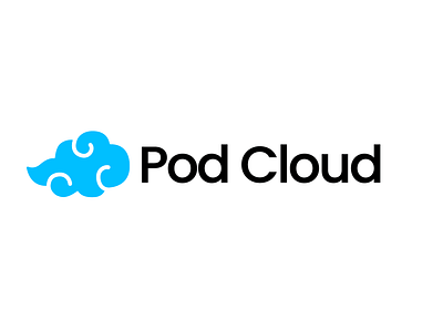 Logo for Pod Cloud clean design flat graphic design illustrator logo minimal typography ui ux