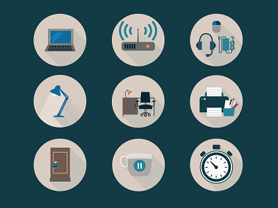 Business icons home office homework icon iconset illustration infographic logo vector