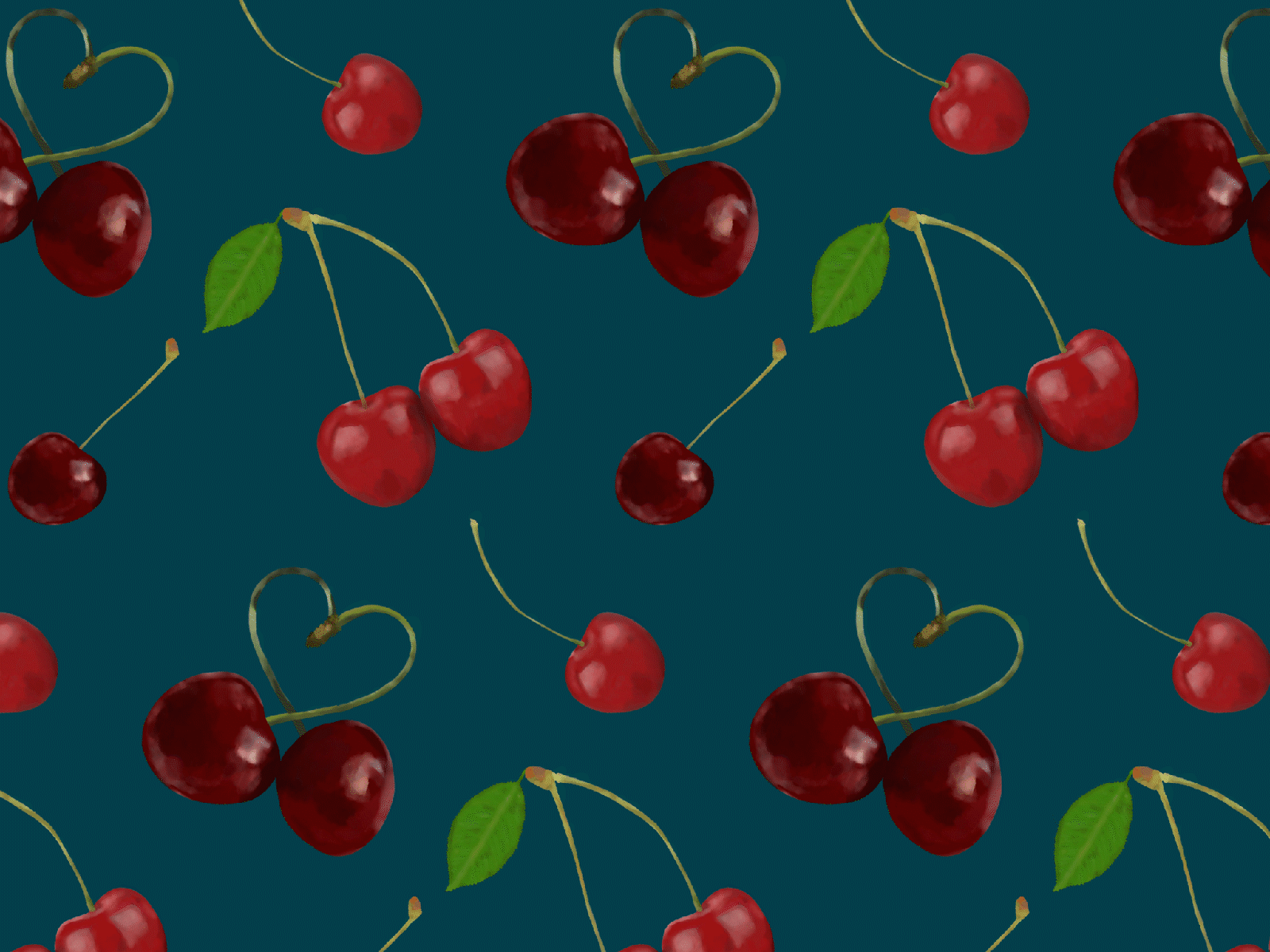 Cherry pattern 🍒 GIF - animated background by Sylwia Staszewska on Dribbble