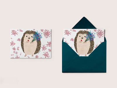 Mother's Day card card character conceptual design hedgehog illustration illustration design postcard