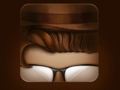 Hipster Camera Icon glasses hat hipster shadows