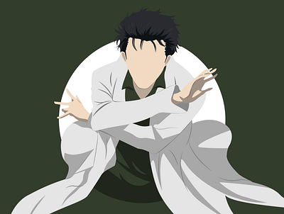 Rintarō Okabe (The mad scientist) - Minimalist Character Design art characterdesign design graphic design illustration illustrator minimalist