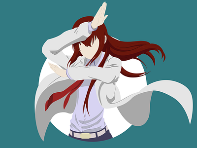 Kurisu Makise (Christina) - Minimalist Character Design art characterdesign design flat flatdesign graphic design illustration illustrator minimalist