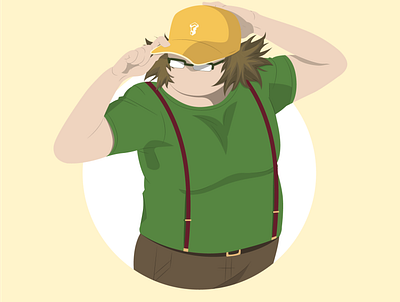 Itaru Hashida (The Super Hacker) - Minimalist Character Design 2d art characterdesign design flat flatdesign illustration illustrator manga minimalist