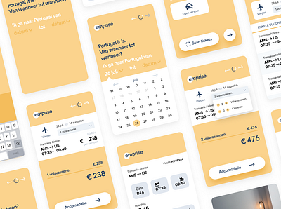 Emprise — Concept Travel App app app design branding design flat icon interaction logo minimal travel typography ui ux vector yellow