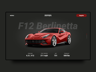 Ferrari Web Design adobe xd adobe xd design cars ferrari photoshop ui ux web web design web designer website
