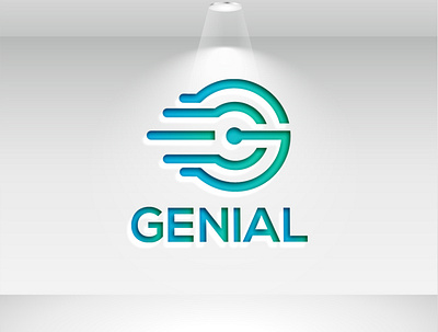 Genial Technology brand design brand identity branding creative creative design design logo logo design mockup technical technology unique