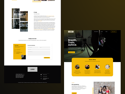 gym | landing page angular branding dark and yellow design gym landing page ui video background