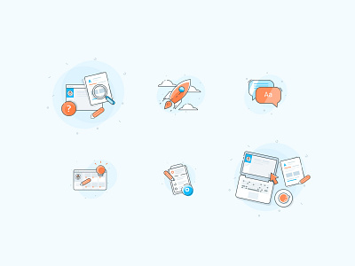 Playful Icons for Investing app colorful icon creativity design icons illustration notebook startup