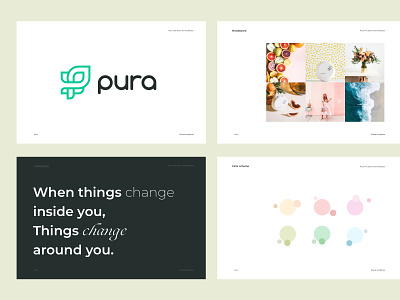 Pura Branding Styleguide - Smart Home Fragrances branding and identity branding design design exploration illustration logo manual photography