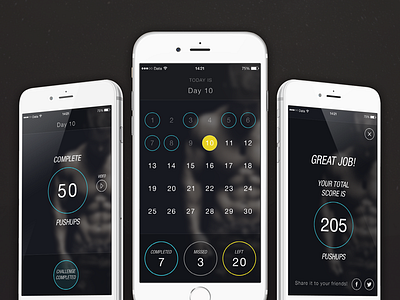 30day Pushup Challenge App - dark theme final