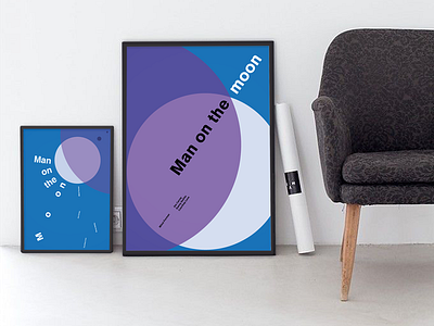 Geometric movie posters - Man on the Moon akzidenz geometric graphicdesign helvetica minimal minimalistic movie poster print swiss swissposter typographic