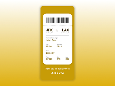 Daily UI #024 - Boarding Pass