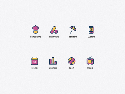 Icon Set business chef events healthcare icons media minimal phone psd restaurants simple sport