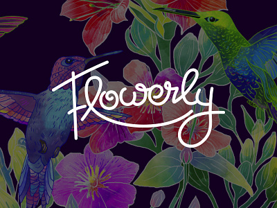 Flowerly Logo calligraphy flower handwriting line art logo minimal script font