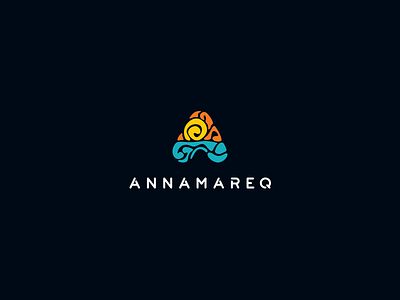 Anamareq logo minimal sea sun tourism