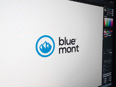 Bluemont blue illustrator logo minimal mont mountain mountains