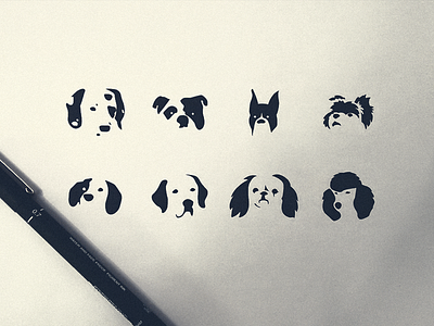 Dog Icons beagle boxer bulldog dalmatian dog labrador pekingese poodle yorkie
