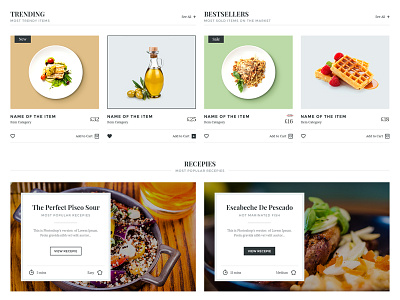 Restaurant Template Home Page blog e commerce food restaurant shop web design