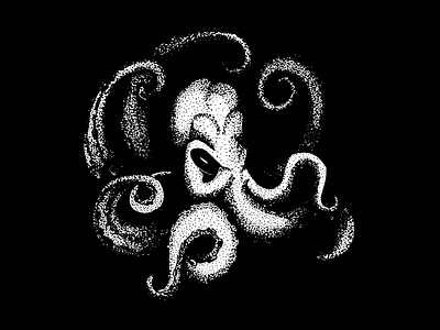 Octopus V3 black and white hand drawn illustration logo concept octopus vector