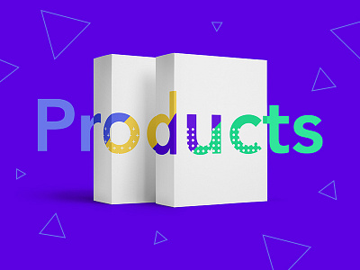 Products banner box color fresh pattern products triangle typography vibrant