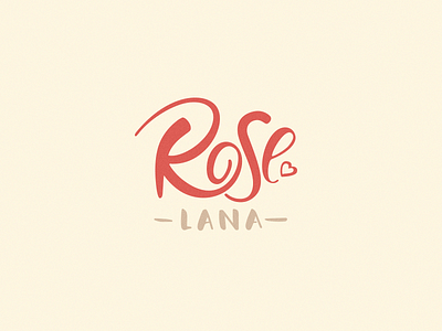Rose Lana female hand handwritten hart knitting logo made