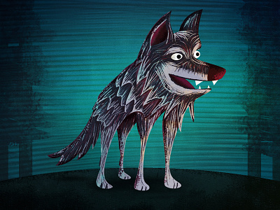 Wolf color dog illustration scratchy texture tykoe tyler koeller vibrant wolf