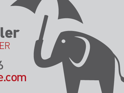 Umbrellaphant business card elephant gray illustration umbrella