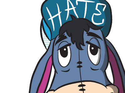 Eeyore Hates You eeyore hate illustration punk vector