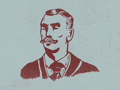 Gentleman dapper gentlemen hand drawn illustration moustache mustache slick suit tie