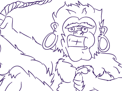 Hey, that kinda looks like me... ai ape gorilla illustrator monkey sketch swag vector