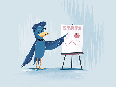 CEO Birdy bird birdy blue bowtie character humanoid illustration tykoe