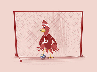 Soccer Birdy bird birdy goal goalie humaniod illustration jock red soccer tykoe