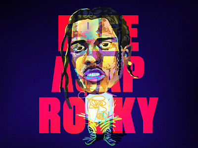 FREE A$AP ROCKY!!!!1 digital painting illustration tykoe