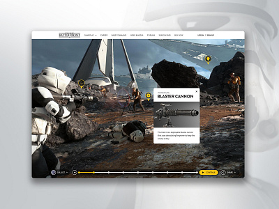 Star Wars Battlefront Planets for hire interface site star wars ui ux vancouver web