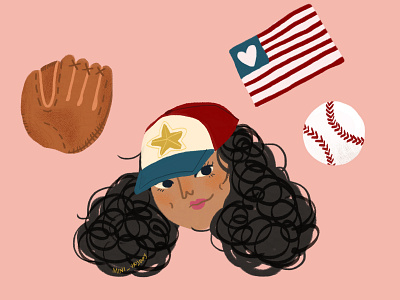 ⚾ baseball bat design digital art digital illustration girl character illustration sport