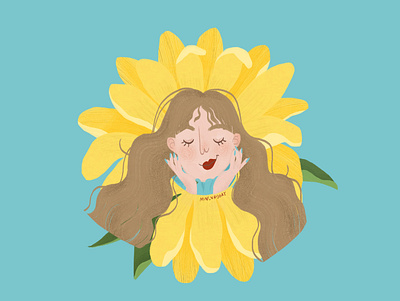 🌼 botanical design digital art digital illustration flowers girl character illustration