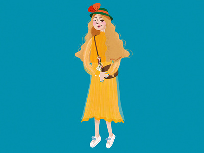 👒 design digital art digital illustration girl character hat illustration illustration art sunny