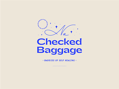 No Checked Baggage Logo branding illustration logo podcast sparkles