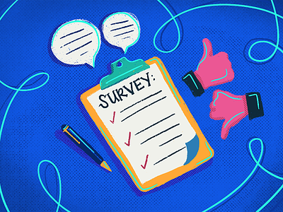 Survey Illustration halftone illustration retro survey thumbs