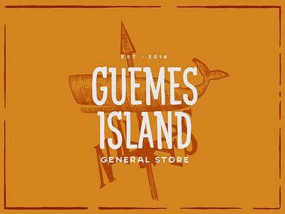 Guemes Island General Store Logo branding general store island logo whale yellow