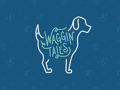 Waggin Tales Logo branding dog hand lettering logo pattern pets