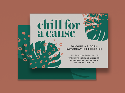 Chill For A Cause Postcard cancer direct mail postcard tropical