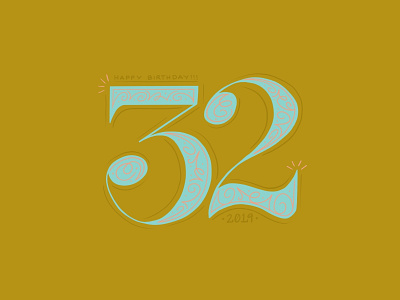 32 32 birthday hand lettering ipad lettering