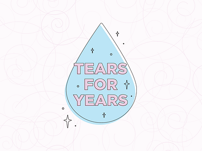 Tears For Years art cry cry often designs flat flat illustration mcm mod modern mid century retro sparkle tears